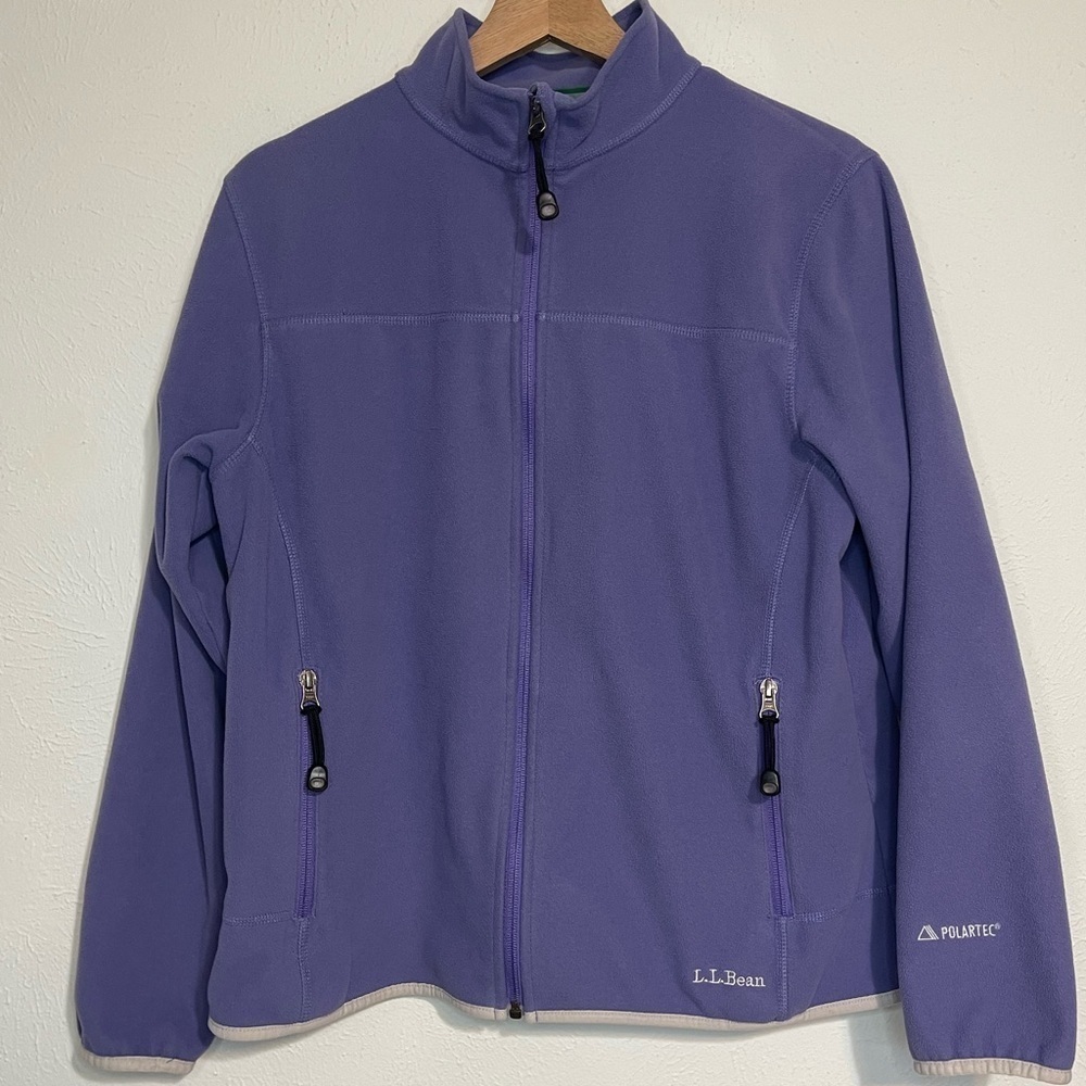 L.L Bean polartec coat size medium purple and white fleece EUC winter fashion